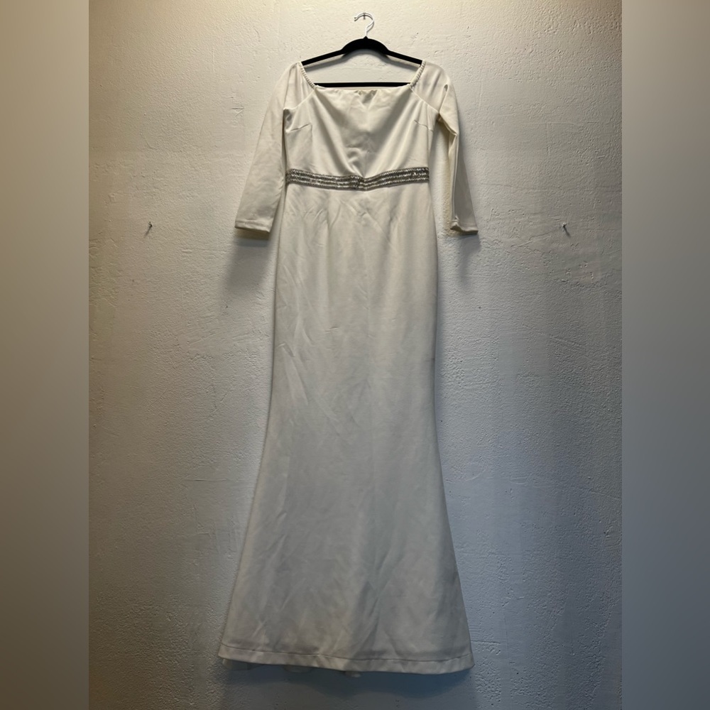 Windsor White Maxi Dress with Silver Accents